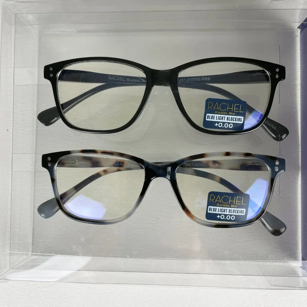 Rachel Roy +0.00 Blue Light Blocking Reading Glasses Tortoise Black